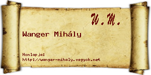 Wanger Mihály névjegykártya